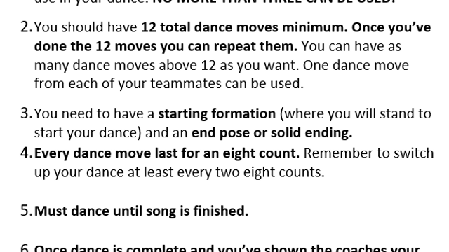 Creative Dance Guidelines